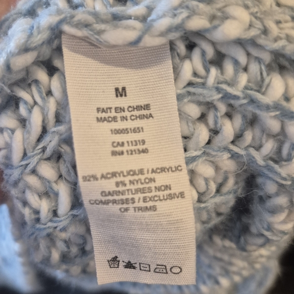 Garage Light Blue Cable Knit Crewneck Sweater - Picture 4 of 4